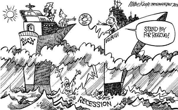 Rescue - Mike Keefe Political Cartoon, 03/11/2001