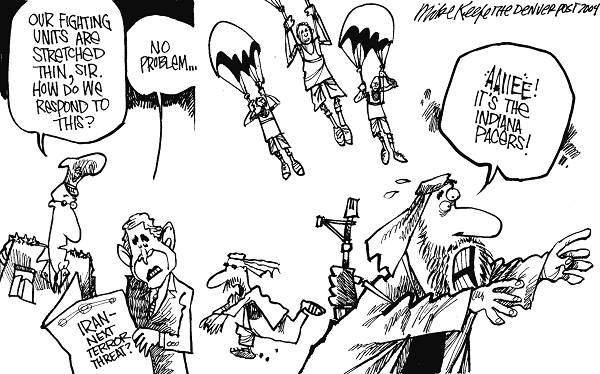 Indiana Pacers - Mike Keefe Political Cartoon, 11/24/2004