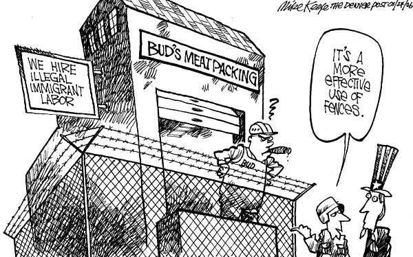 Effective Fences - Mike Keefe Political Cartoon, 05/24/2006