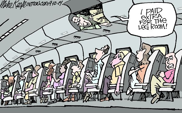 Airline Passenger Seating - Mike Keefe Political Cartoon, 09/11/2014